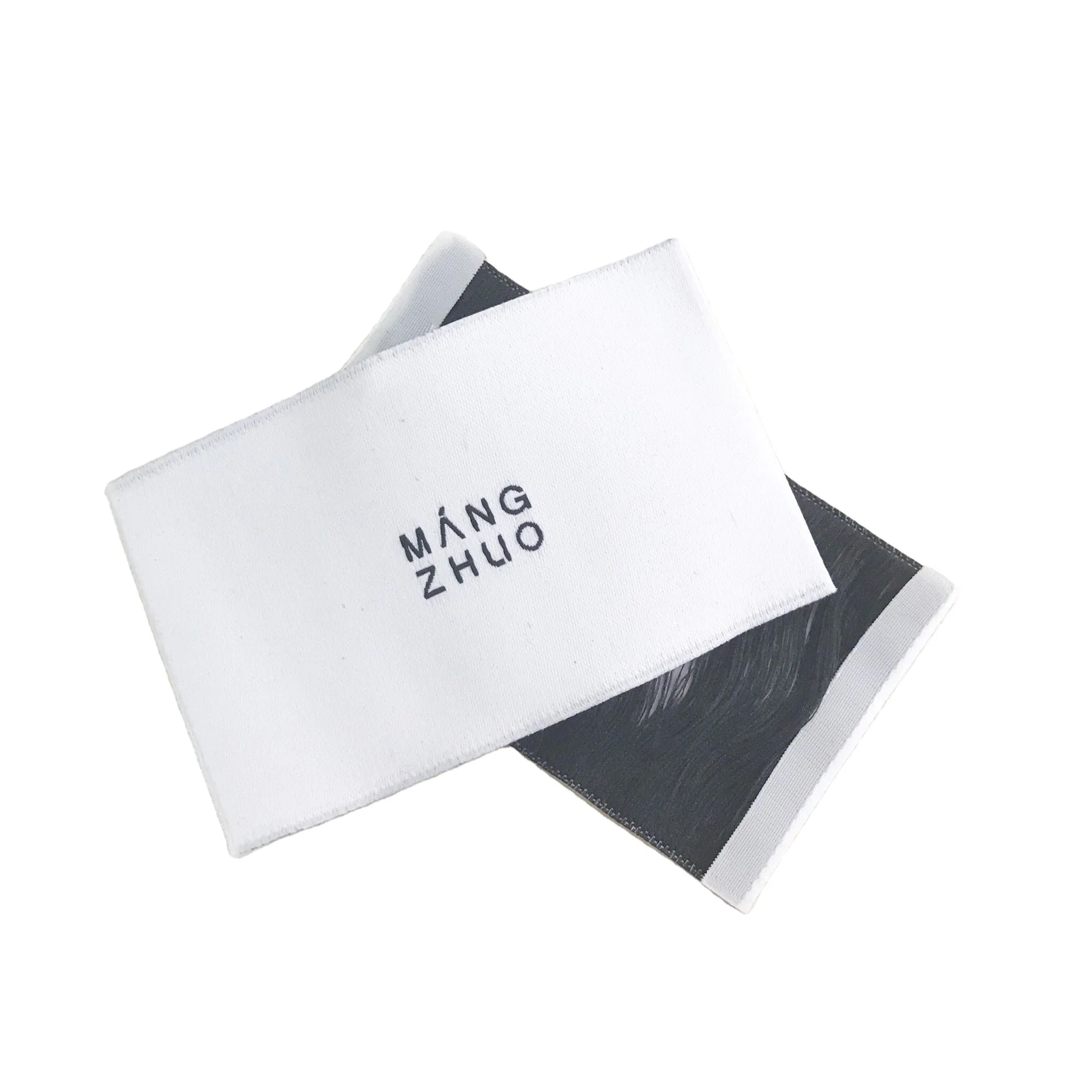 Custom End Fold Woven Clothing Labels - Woven Mark White Logo Cloth Fabric Garment Tags for Shirts of Bulk Suppliers
