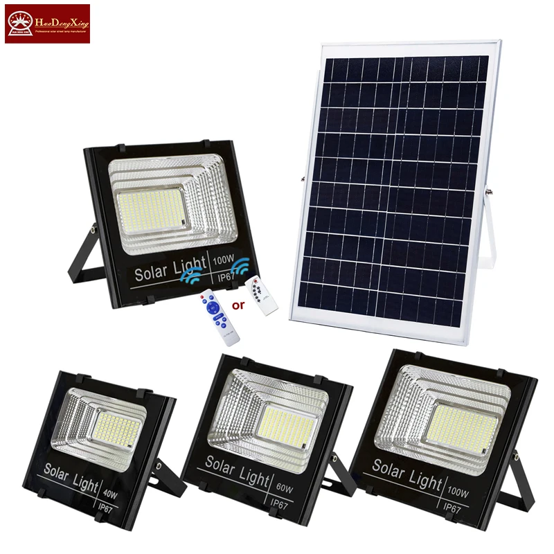 Wholesale 100W LED Solar Flood Lights Waterproof Outdoor Aluminium Sensor Monitor 25-300 Watt Solar Energy Lighting