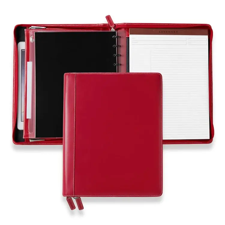 Personalized Design Padfolio Documents File Holder Organizer Leather Zipper Portfolio