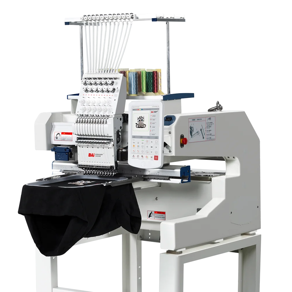 BAI single head 15 needles high speed computerized t-shirt 400*500mm embroidery machine for sale