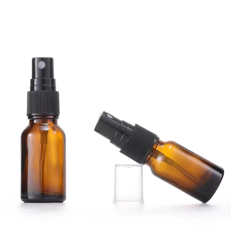 Custom 5m 10ml 15ml 20ml 30ml 50ml 100ml amber brown clear round glass spray bottles