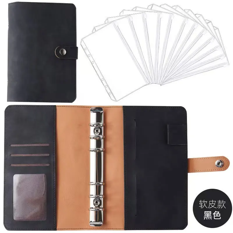 A6 PU Leather Budget Notebook Cash Envelopes System Set with Binder Pockets for Money Budget Saving Bill Organizer Party Gift