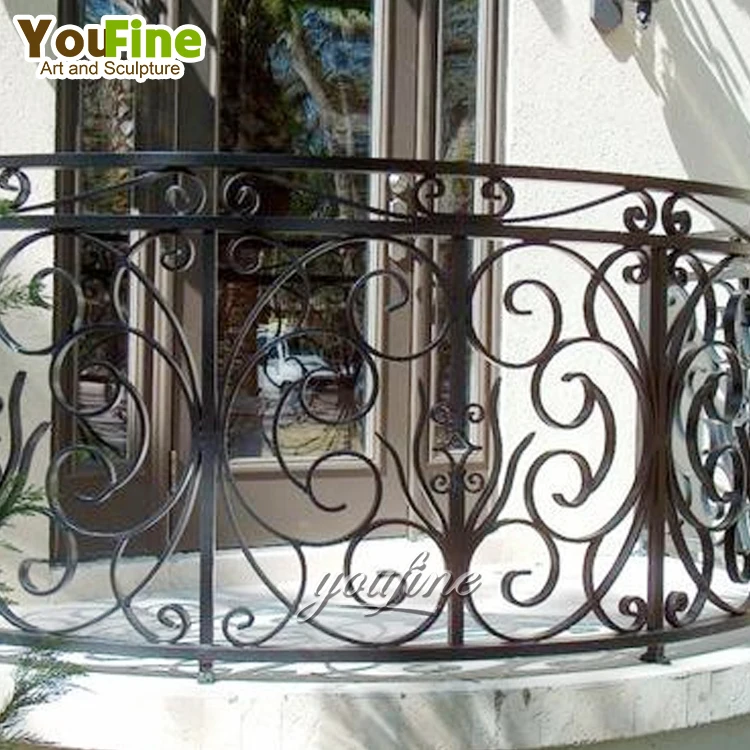 Outdoor modern wrought iron balcony handrail design