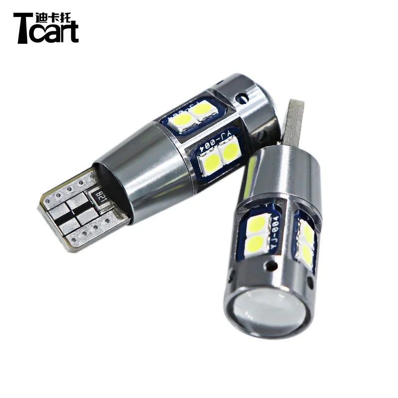 Tcart auto car position indicator light T10 168 12v 3030 9 leds canbus error free car led interior trunk bulbs storage box lamp