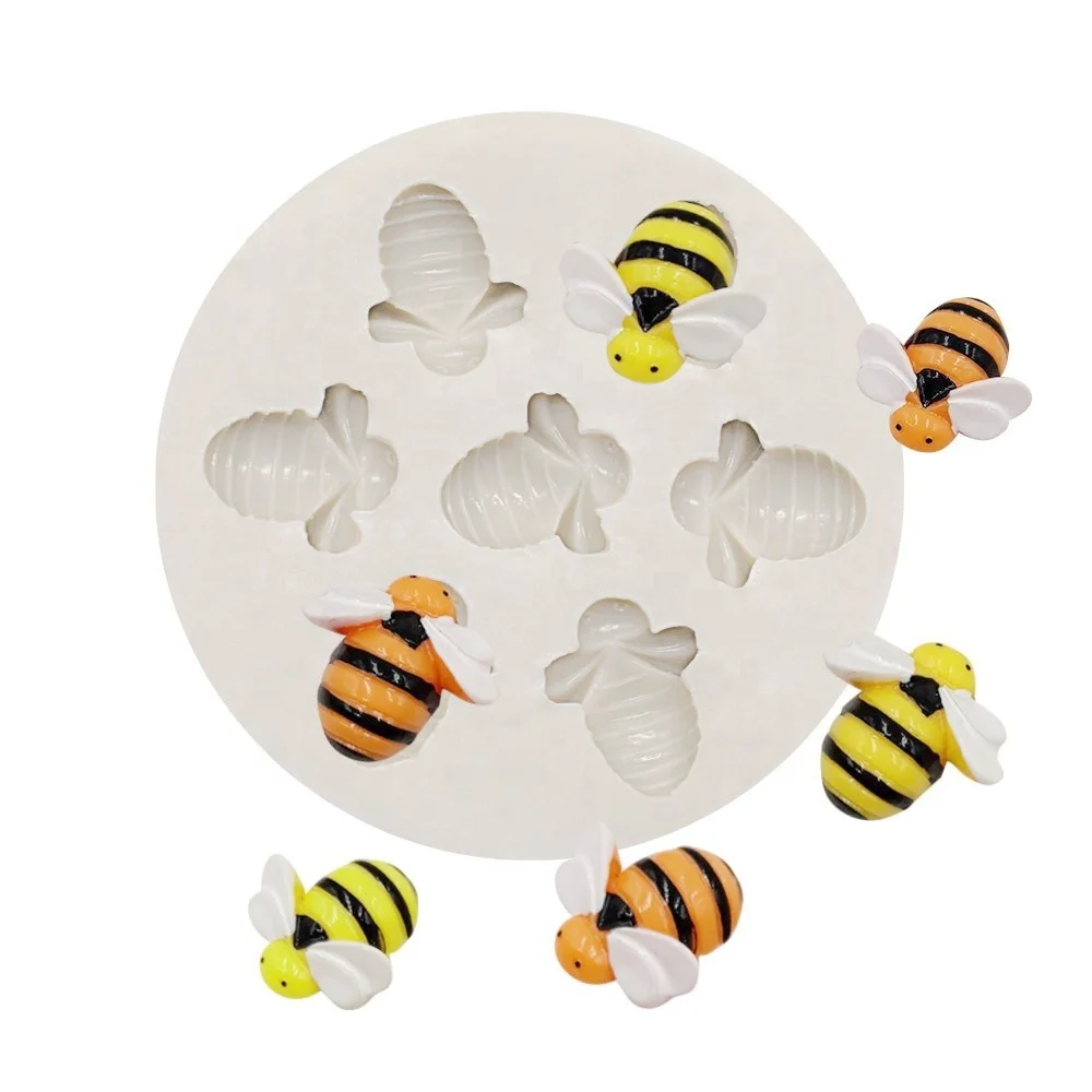 
New 3D Bee Silicone Molds Candy Chocolate Gumpaste Mold DIY Cupcake Topper Fondant Cake Decorating Tools Polymer Clay Jewelry Mo 