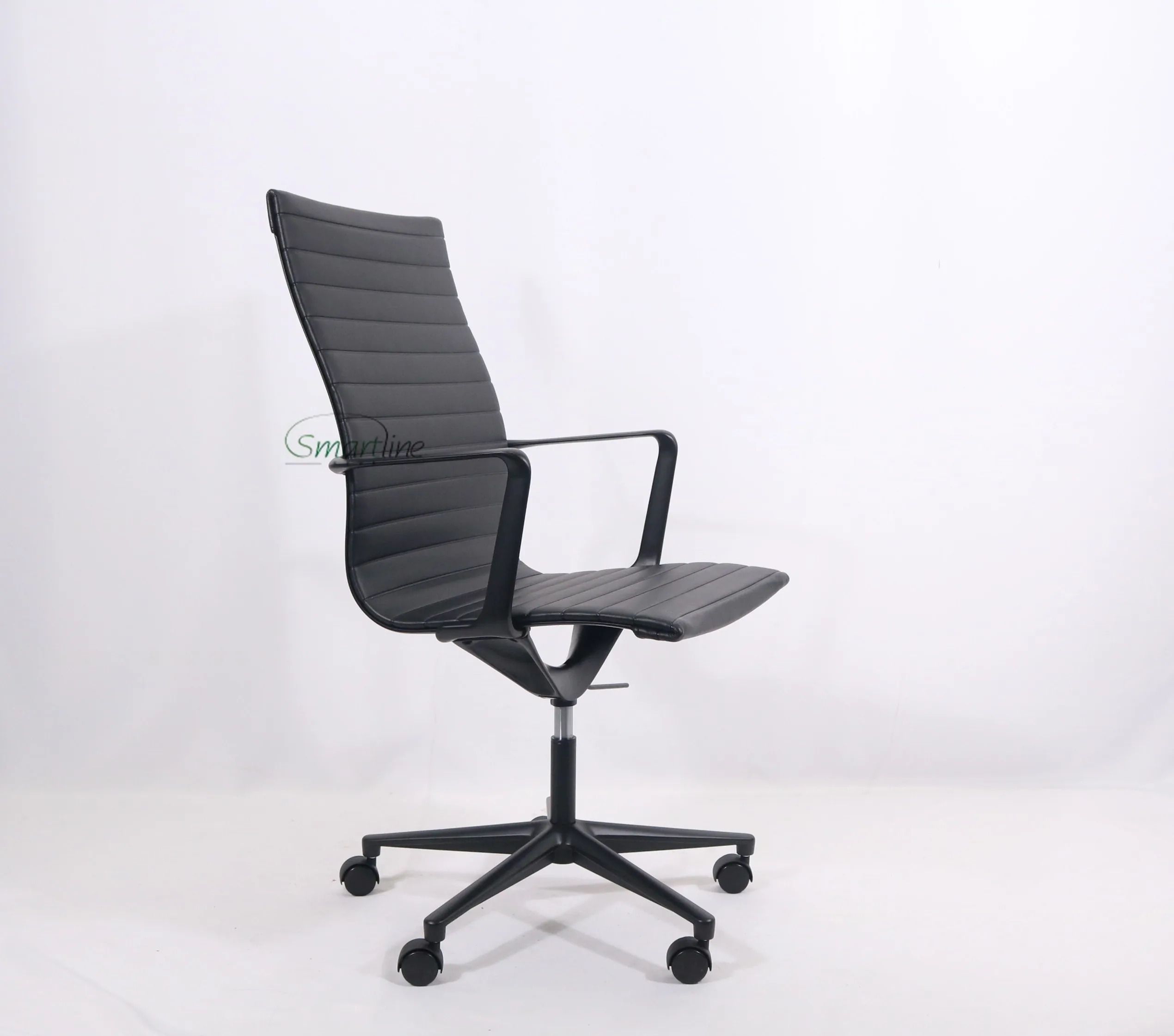 New design Black matted Ribbed  office chair top grain Italian leather executive chair