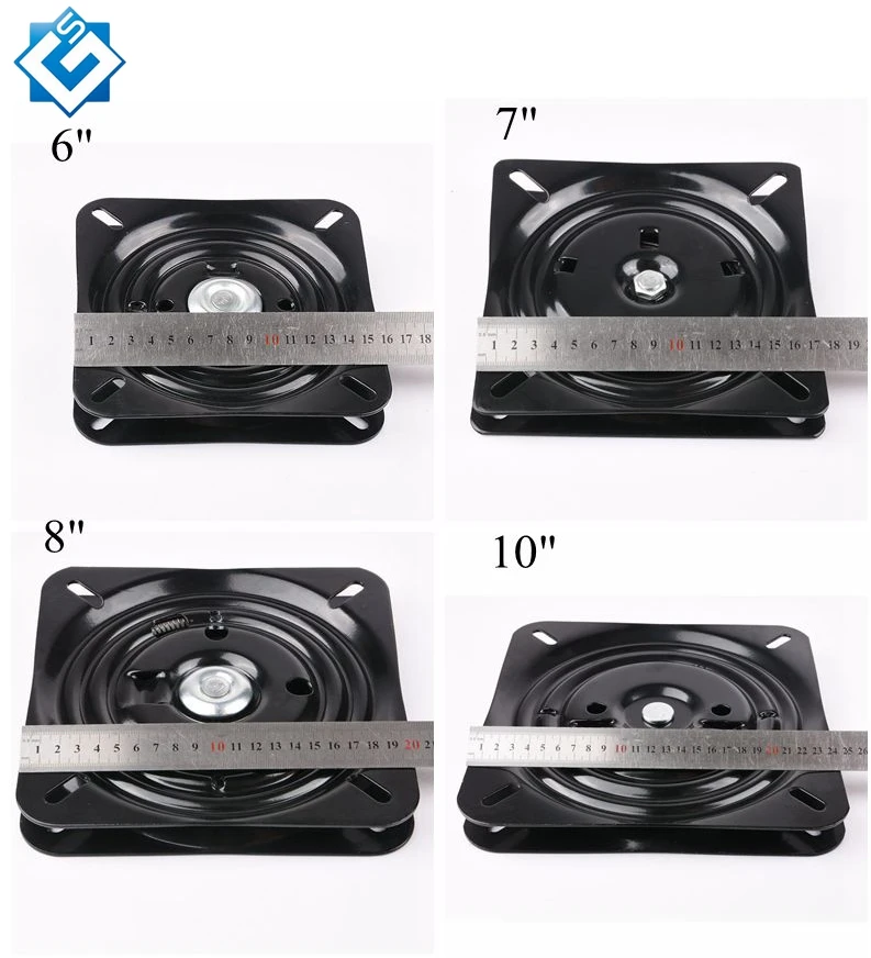 High Quality Lazy Susan Turntable 2.3 Thickness Black Square 6'7'8'10' Bar Chair Auto Return Swivel tilted Mechanism