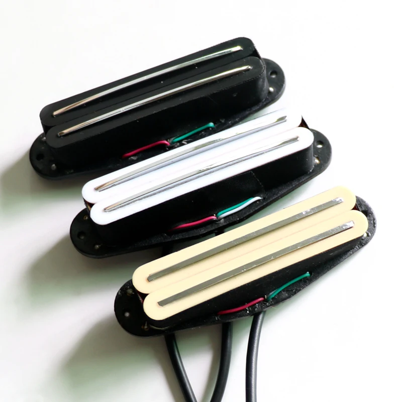Low Noise Double Coil Chrome Rail Humbucking Single Guitar Pickup with Splitting Output Wire