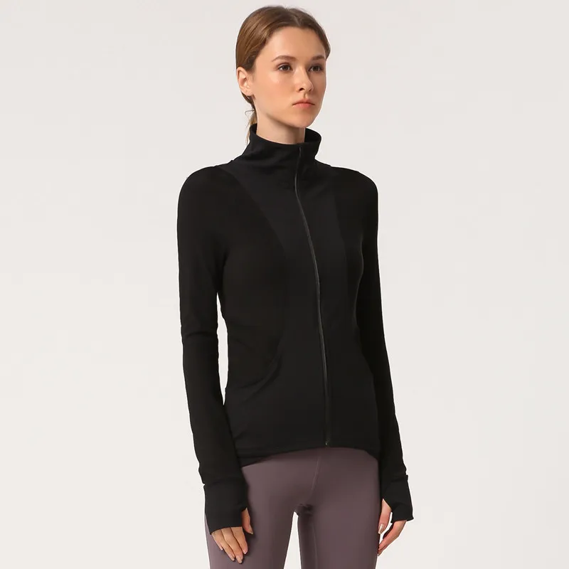 Autumn and winter new yoga clothing jacket female Jin double-sided long-sleeved workout clothes shirt sports shirt
