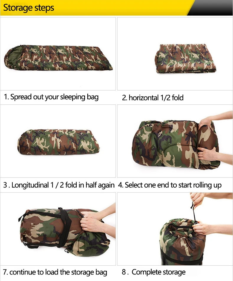 Outdoor Camping Single Adults Rectangular Mummy Sleeping Bag