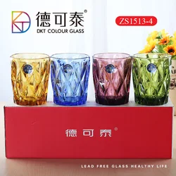 High quality rock tumbler drinking cup whisky stemless wine glass colored whisky glasses for wedding party