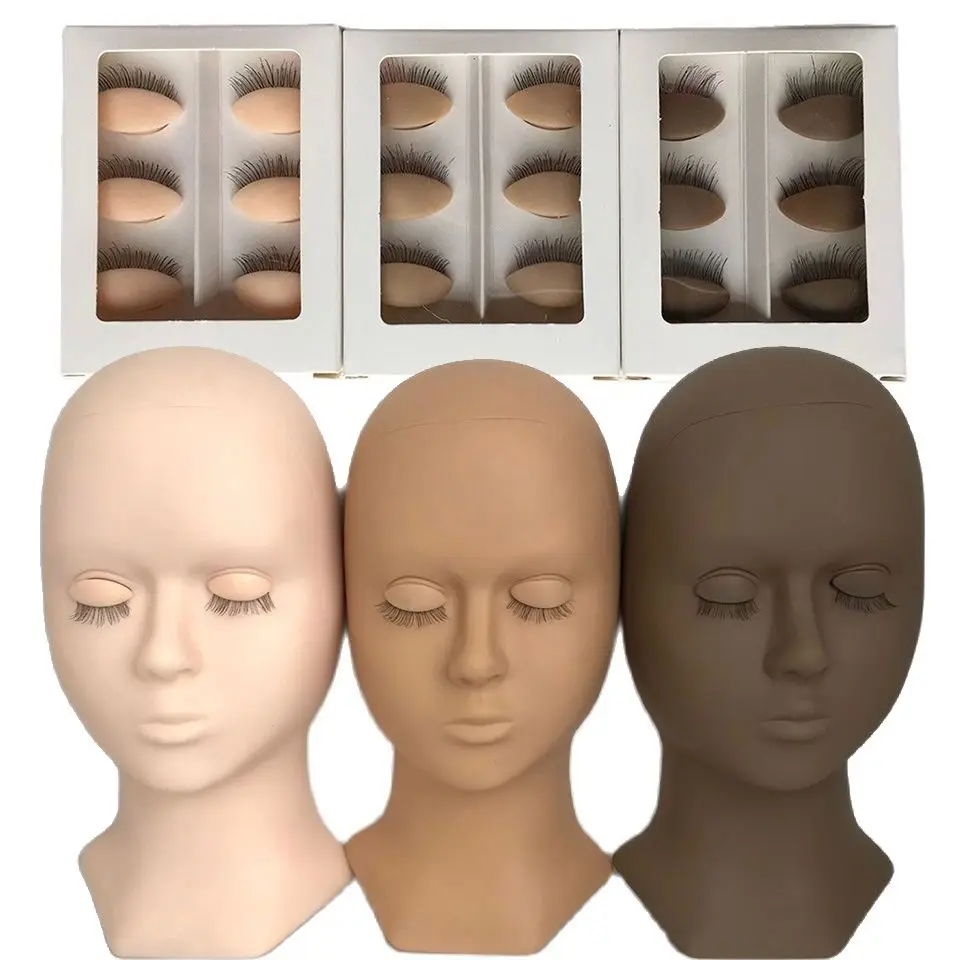 Training Lash Mannequin Head With Eyelid Kit Professional Practice Eyelash Extension Training Head