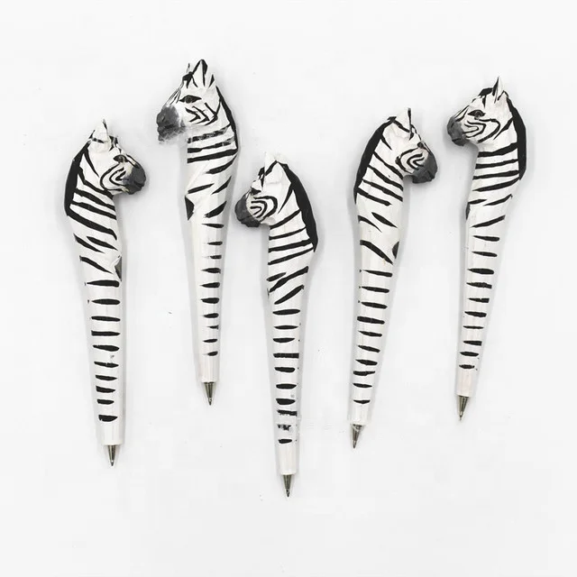 Smooth Writing Animal Style Wood Carving Pen Rogue Rabbit Shape Ballpoint Pens