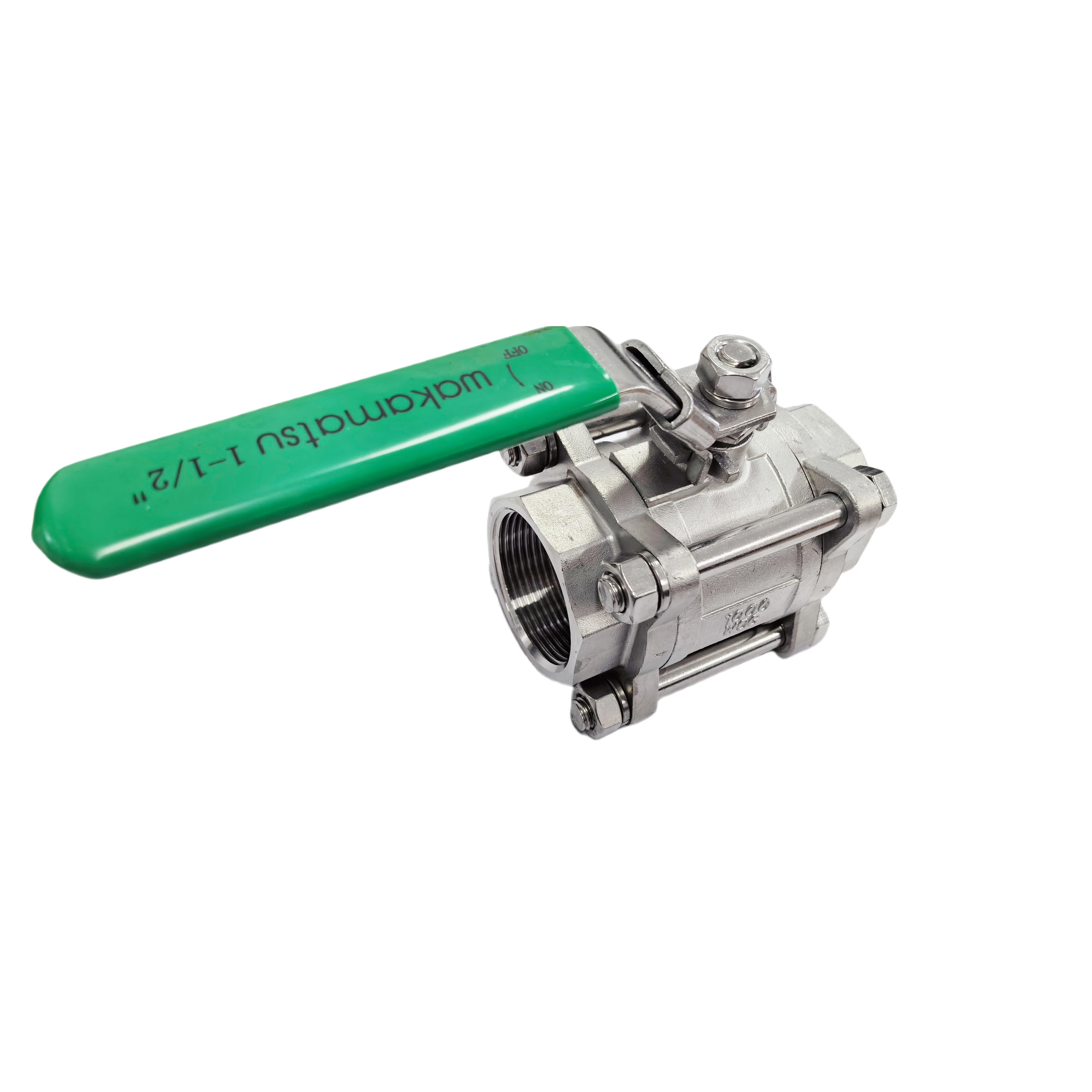 WAKAMASTU Manual Stainless Steel 304 Manual three-piece 3pc high pressure long handle shut off ball valve threaded 1000 WOG