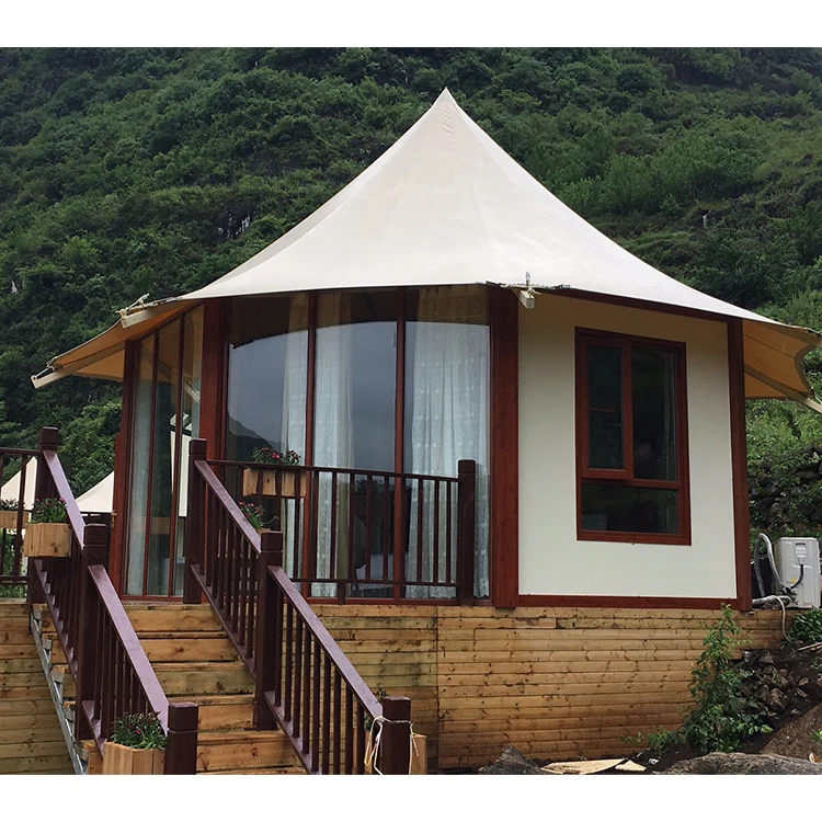 Сборный дом, современный, 6 х6 метров, водонепроницаемый, PVDF, растягивающаяся ткань, палатка для виллы, гостиничные палатки