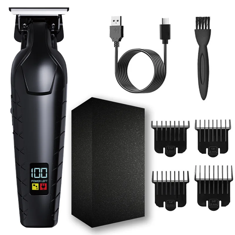 OEM Cordless Barber Hair Trimmer for Men 0mm Zero Gapped Carving Clipper Detailer Electric Finish Cutting Machine Shaver Beard