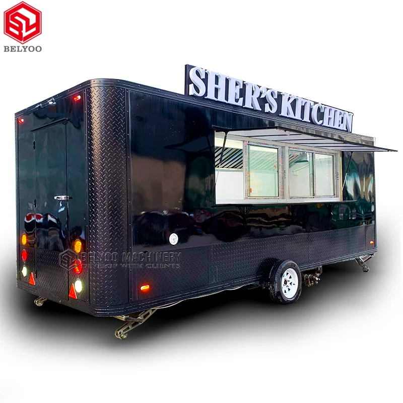 High Quality Customized Logo Food Truck Hot Dog New Ice Cream Cart For Sale Donut Trailer Mobile Fast Food Truck