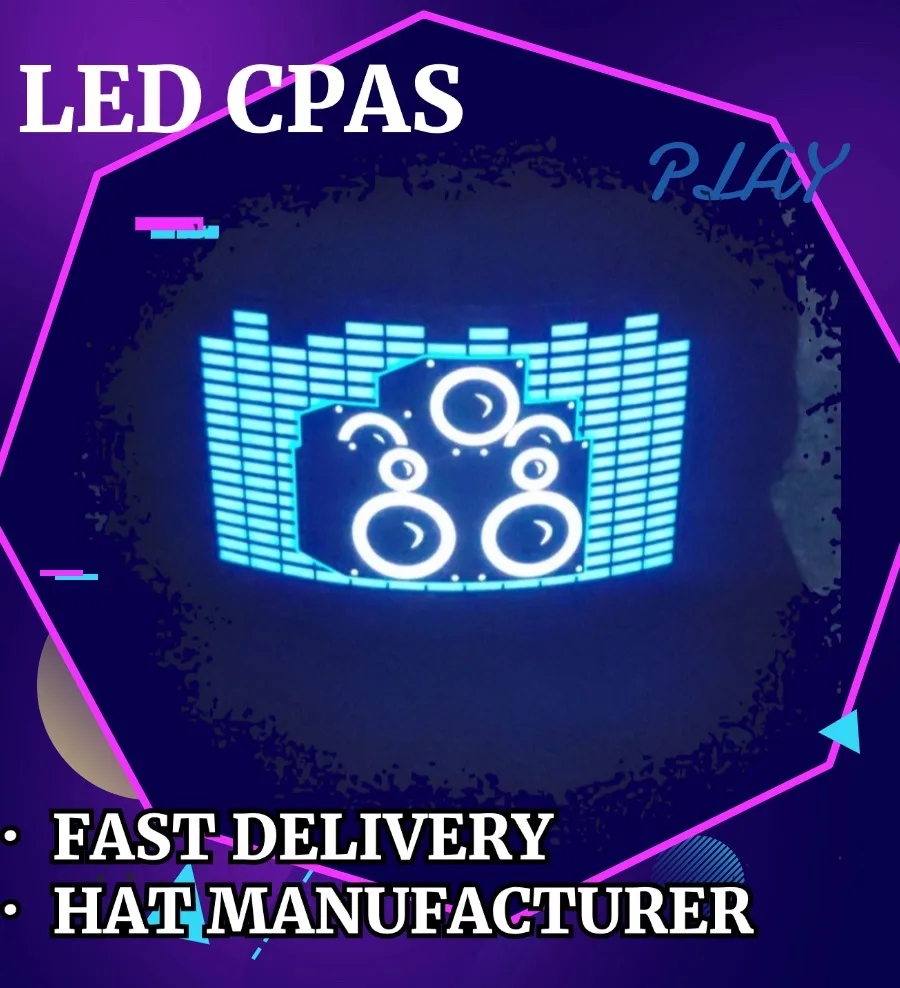 Party red color party festival hip pop led flashing light up shiny  baseball sports hat cap with led light rechargeable