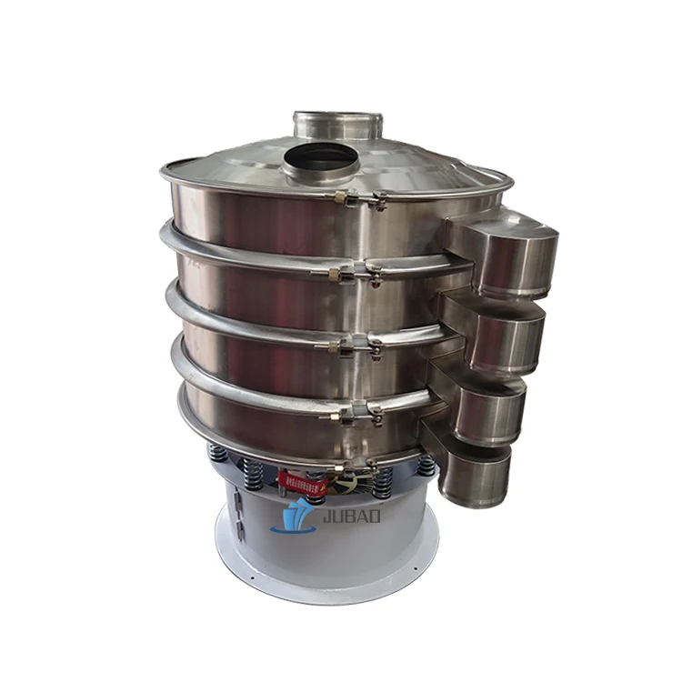 White sugar fine powder filter screening 304/316 stainless steel rotary vibrating screen