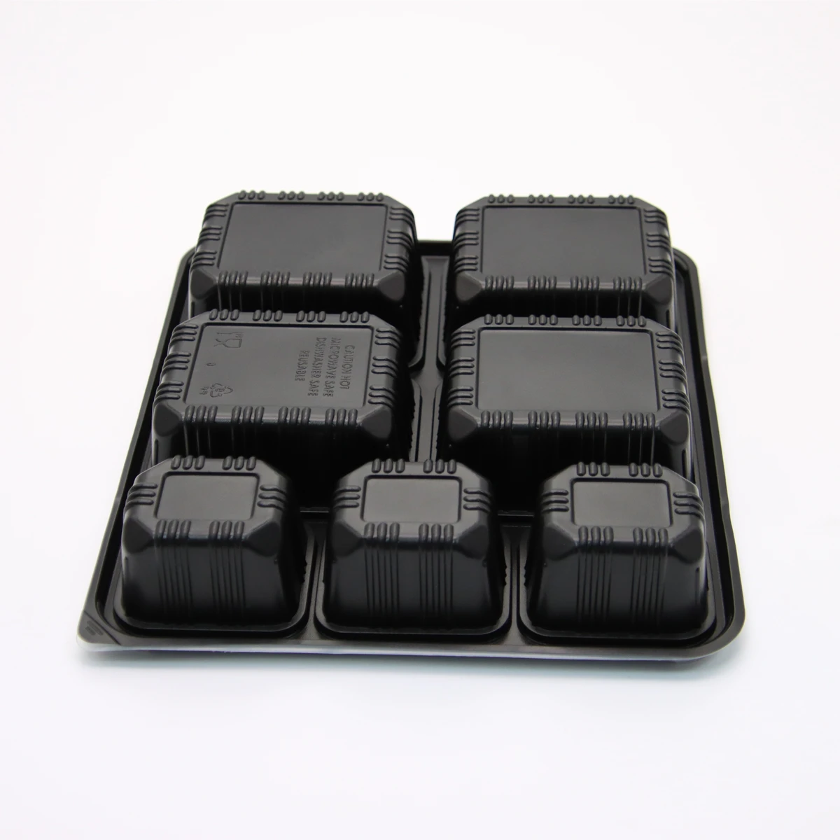 Togo Takeaway Fast Food Container Box Compartment Food Grade PP Plastic Custom Logo Microwavable 1 2 3 4 5 6 7 Black Disposable