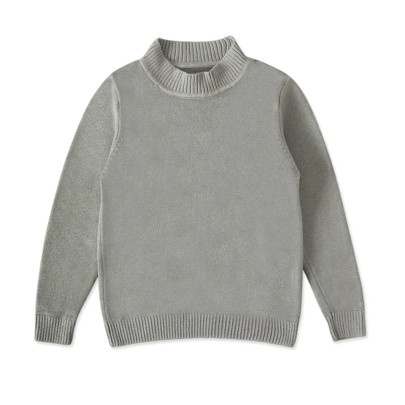 wholesale cheap price custom baby plain sweater turtle neck kid knit cotton bottoming pullover winter warm clothing for children