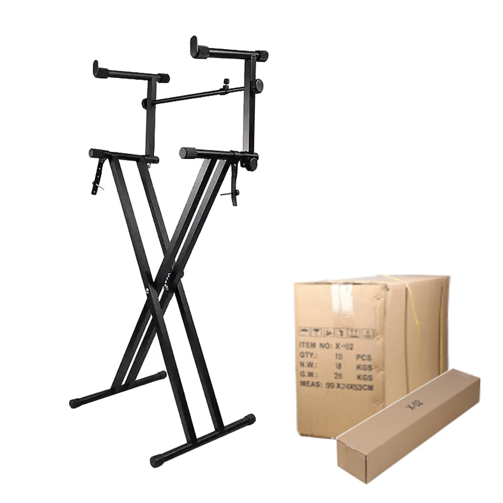 Factory High Quality Double X Two Tie Adjustable Keyboard Stand