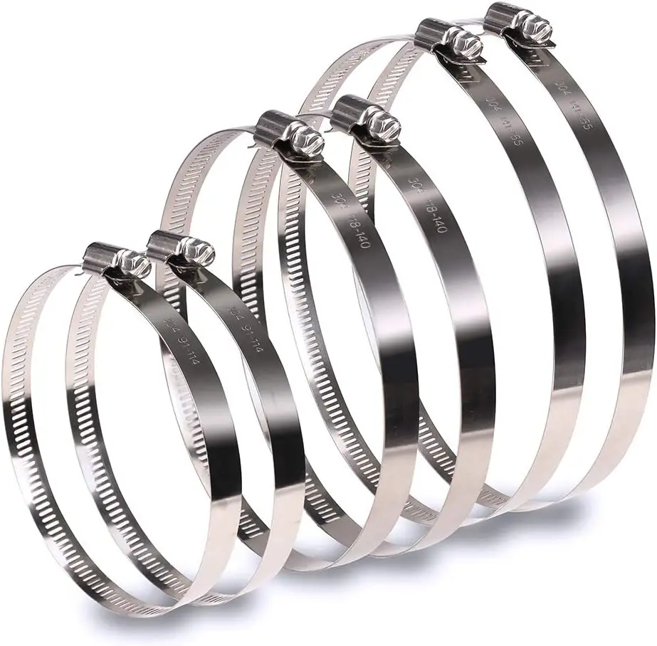 Duct Hose Clamp Stainless Steel Adjustable Air Ducting Worm Drive American Type Hose Clamps