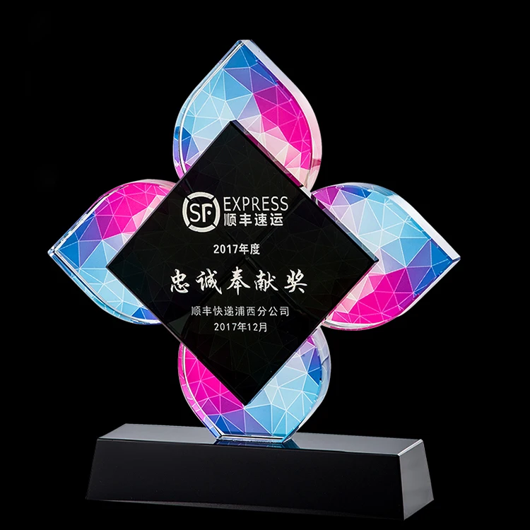
flower Shape Crystal Awards Plaque for competition award 