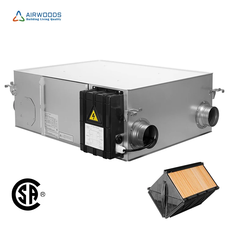 85 120 170pa external pressure comfort fresh air ceiling erv hrv with good sealing performance hot sale in China