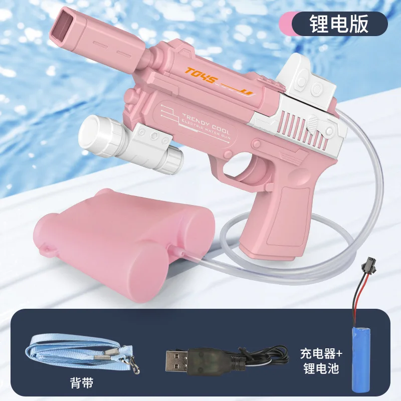 2020 Best Selling  plastic Full- automatic backpack  toy gun Electric watergun summer outdoor  for children