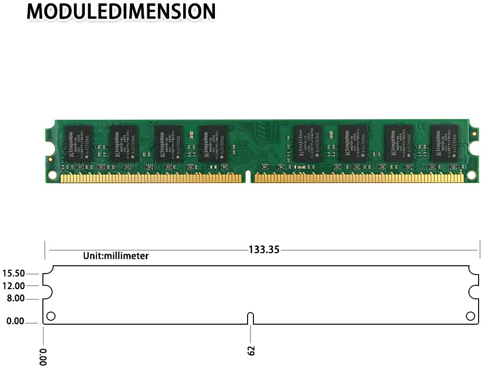  Оперативная память DDR2 2 ГБ 800 МГц PC2-6400 DIMM Desktop memory 240Pin 1 8 в NON ECC
