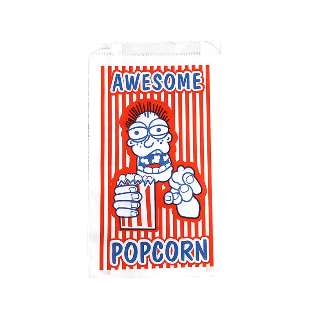 Eco friendly custom printing popcorn oil proof kraft paper bag wholesale french fries high and low mouth paper bag