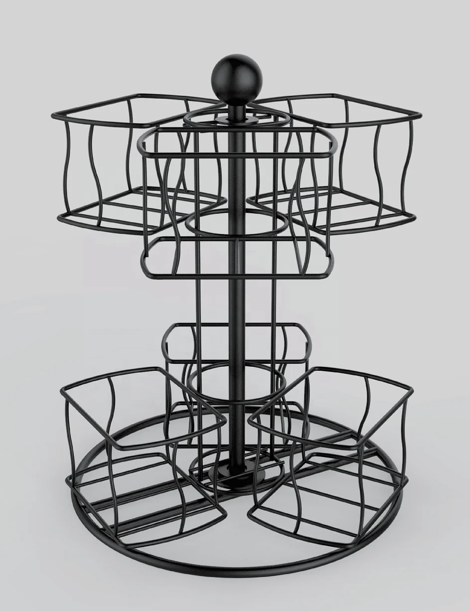 
360 Degree Lazy Susan Turntable Spinning Tea Bag Storage and Organizer, 6~9 Compartments 