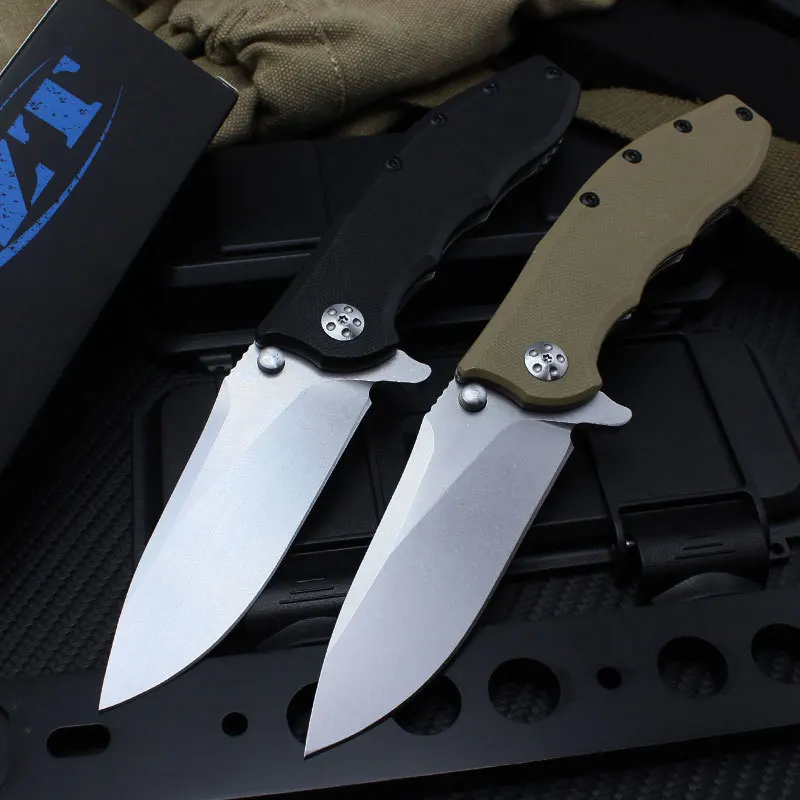 High Hardness G10 Handle Folding Blade Ball Bearing Drop Point D2 Steel Blade Pocket Knives Survival Camping Knife