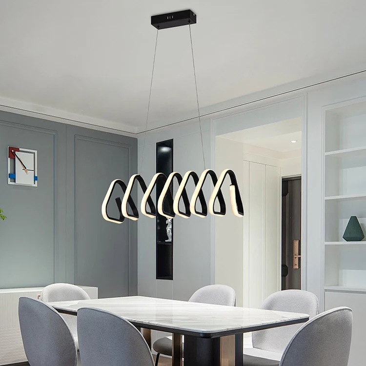 Modern Fixture Dimmable Pendant Nordic Design Decor Light Ring Hanging Dining Room LED Chandeliers Lamp