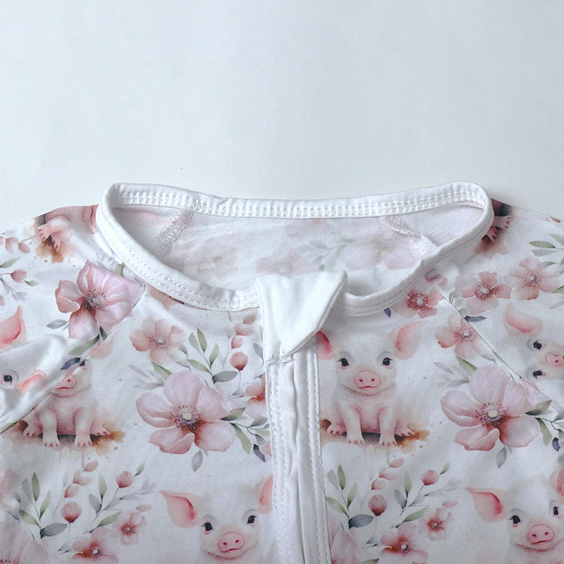 Custom 12-18 months boys loose fit onesies baby zipper long sleeve onesies baby girl newborn baby pajamas boys bamboo