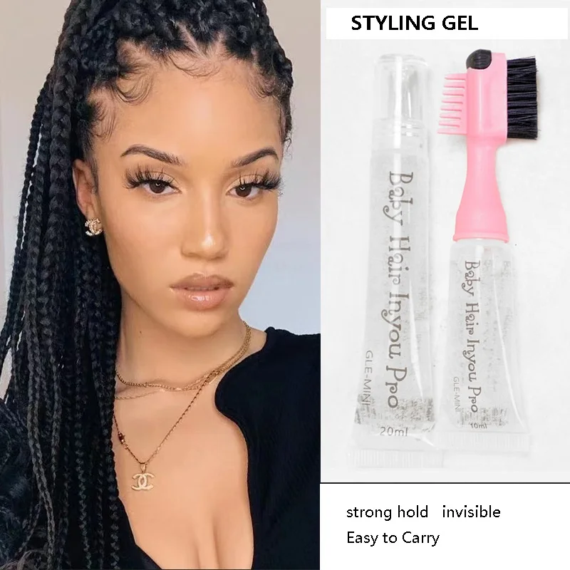 Private Label 30ml Lace  Wig Gel Baby Hair Styling Gel and Edge Control Brush Set