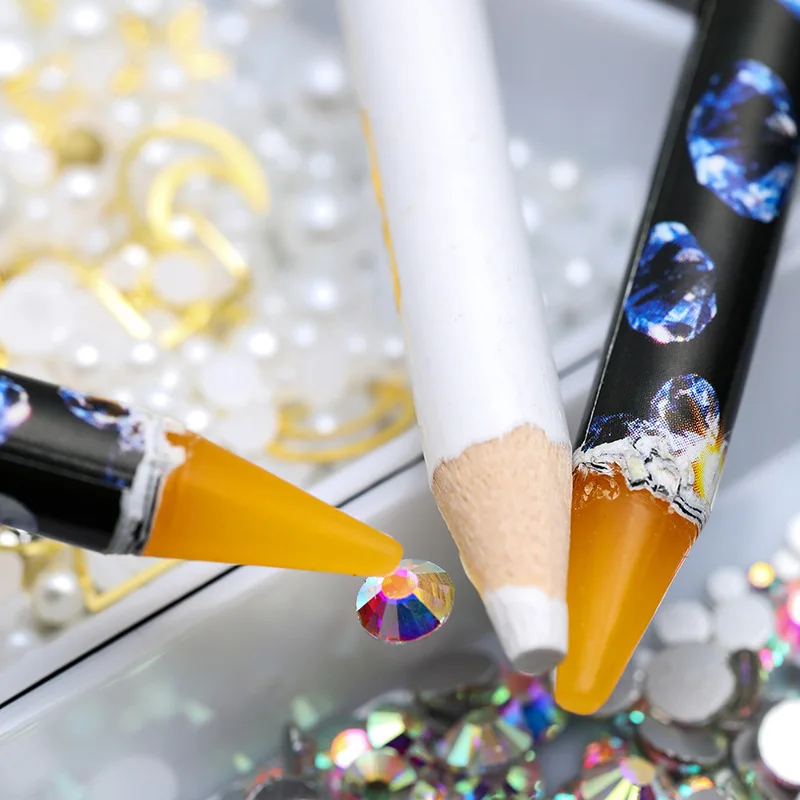 Nail Supplies Manicure Art Sticky Wax Pen Rhinestone Picker Pencil Dotting Wax Pen