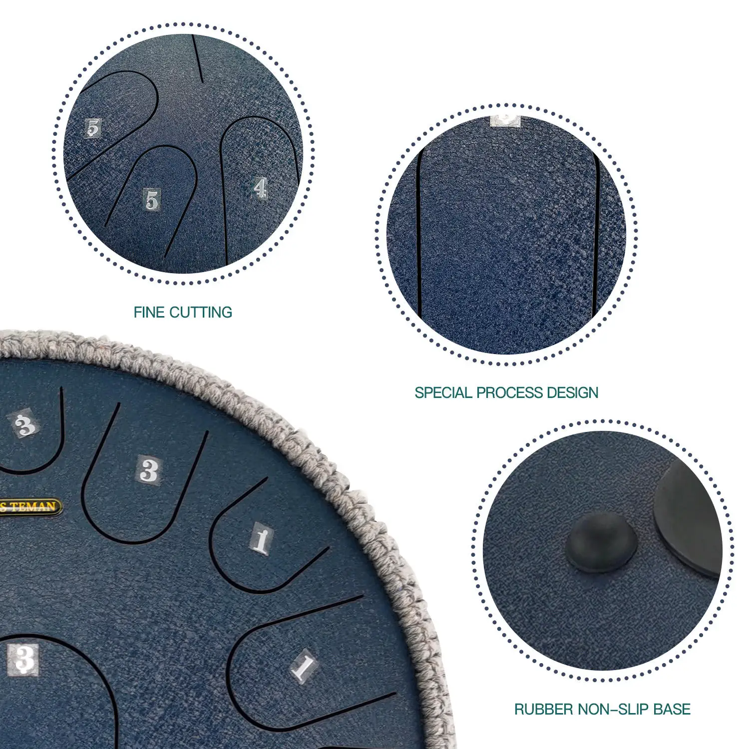 ASTEMAN Steel Tongue Drum Star series Starry blue 14 inch 15 tone C key Lotus Steel Tongue Drum