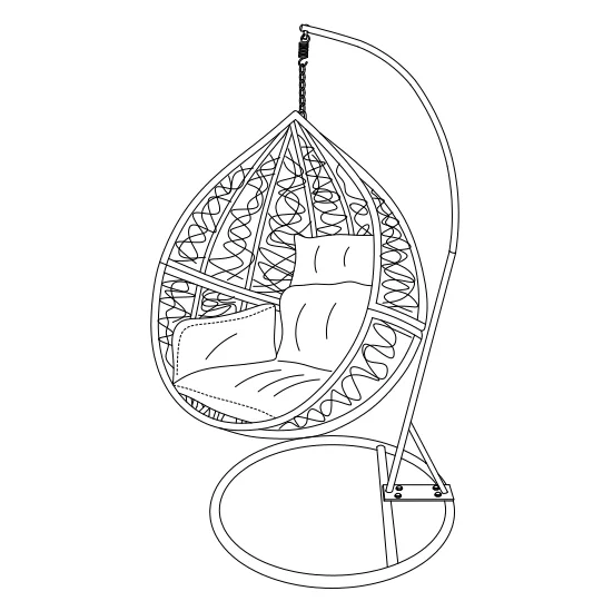 Rattan Hanging Egg Swing Chairs Outdoor Gazebo Swing Wicker Single Seat Chair