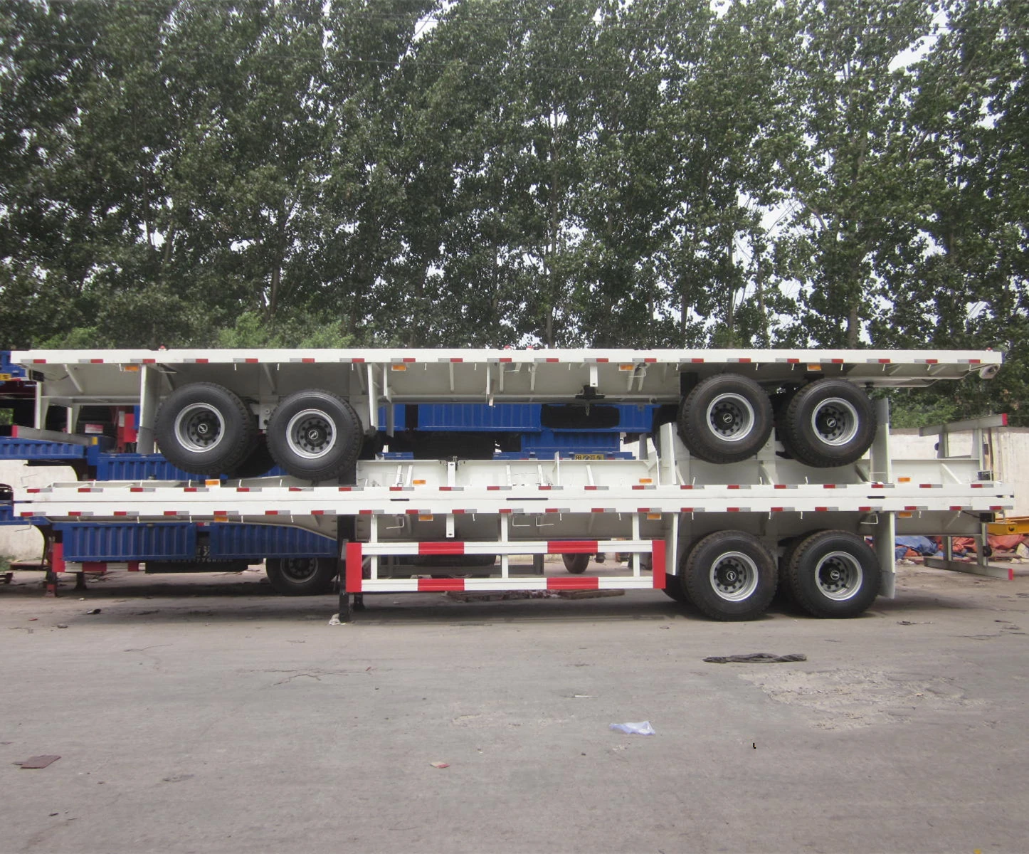 2/3 Axle Shipping Container Gooseneck Flatbedl Chassis Semi Truck Trailer Skeleton 40 Foot 45 Ft Steel HT Semi-trailer 40000kg