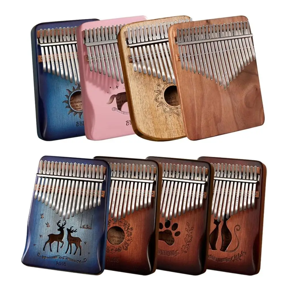 mini finger piano karimba17 keys mahogany wood portable musical instruments for kids