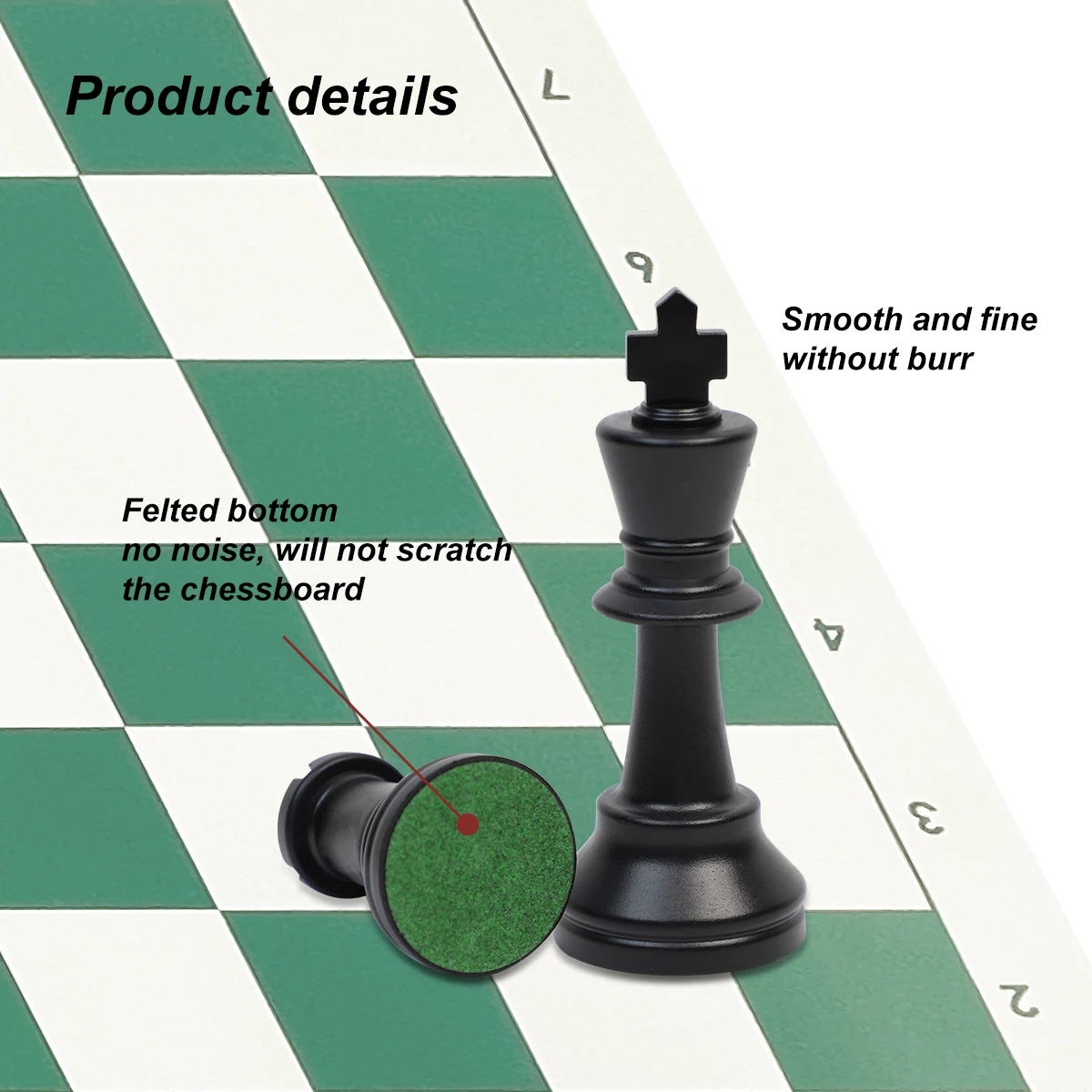 Custom nylon outdoor chess bag+20 inch vinyl tournament chess sets board+Heavy PS material 3.75 inch king luxury chess pieces