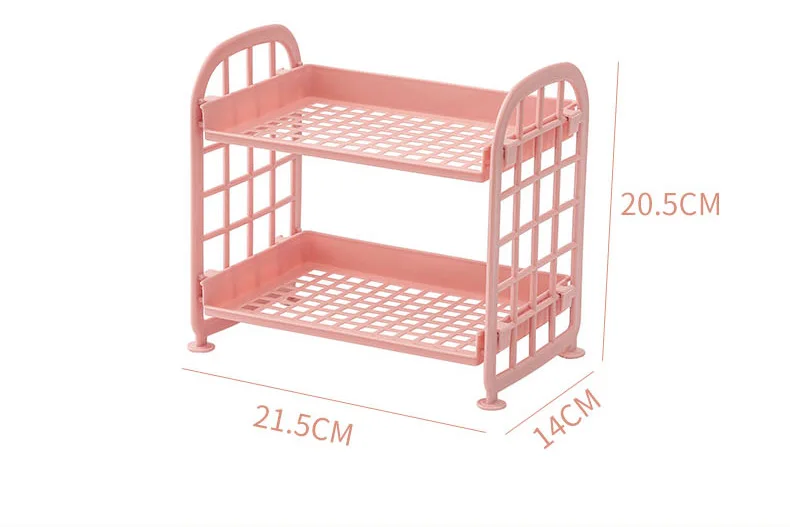2 layers multi-functional office desktop storage makeup storage desktop cosmetic organizer box plastic storage rack