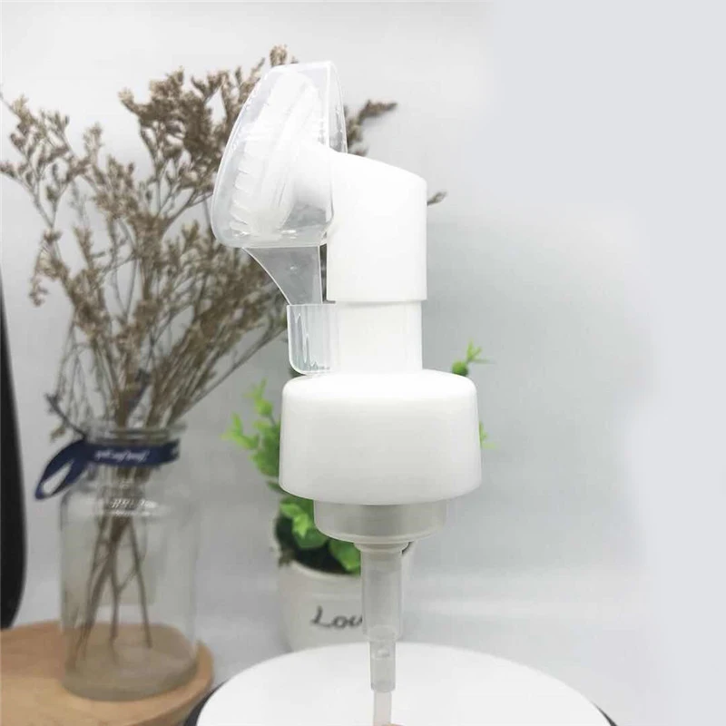 42/410  Foam pump with brush clean face foam transfer pump plastic white color for Foam bottle soap bottle
