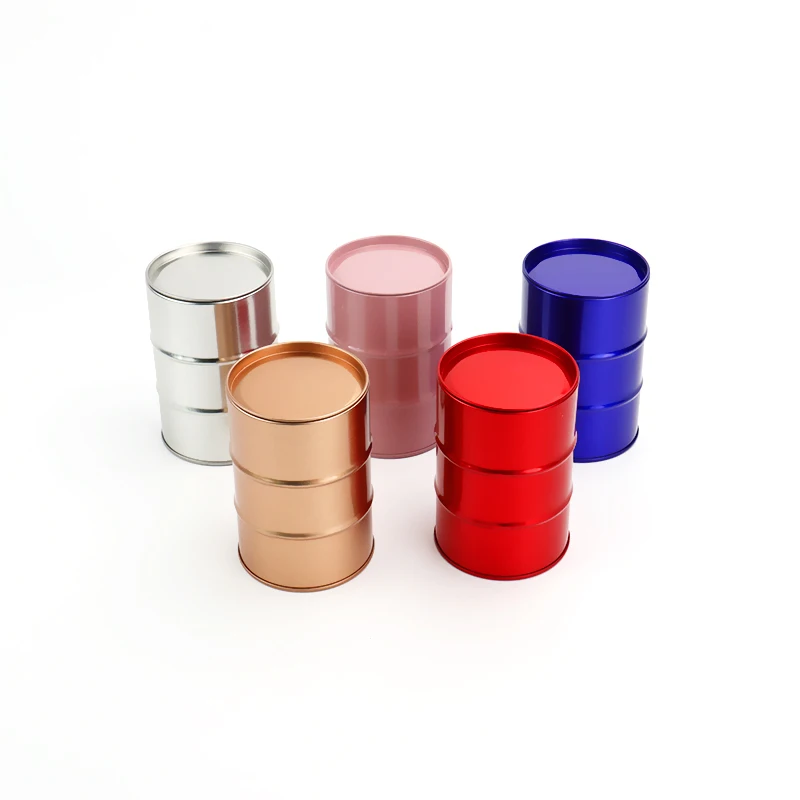 Christmas oil drum shape gift tin box Metal cans for gift  Candy chocolate box Tinplate tea cans