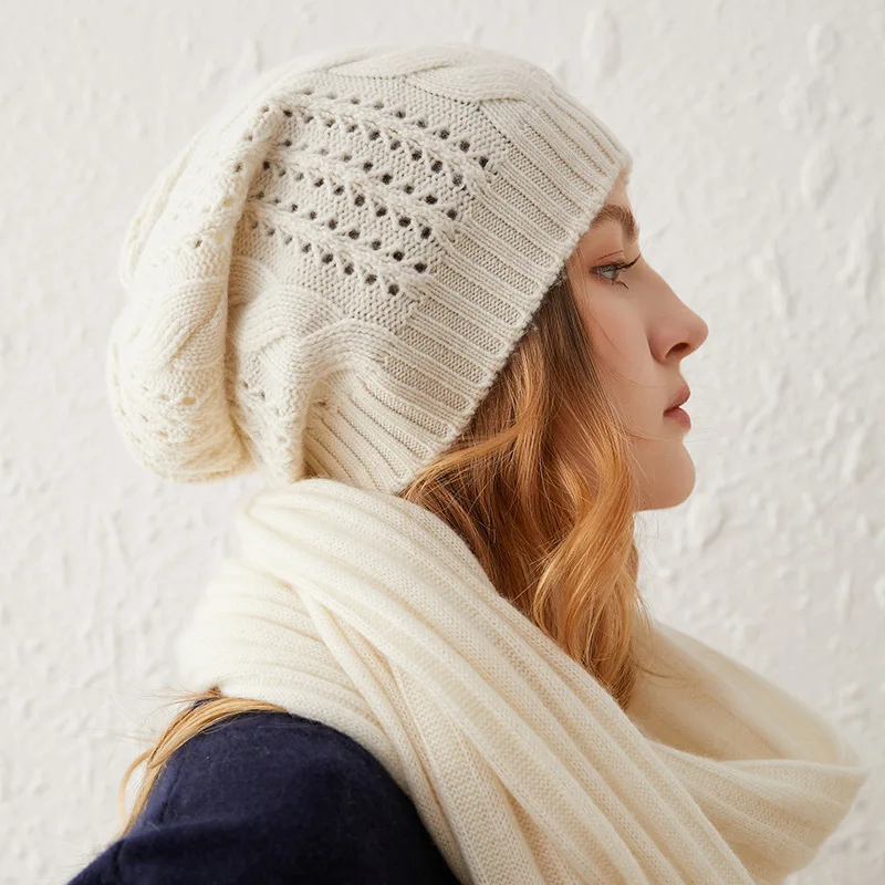 Женская новая кашемировая шерстяная шляпа Модная элегантная теплая шапка