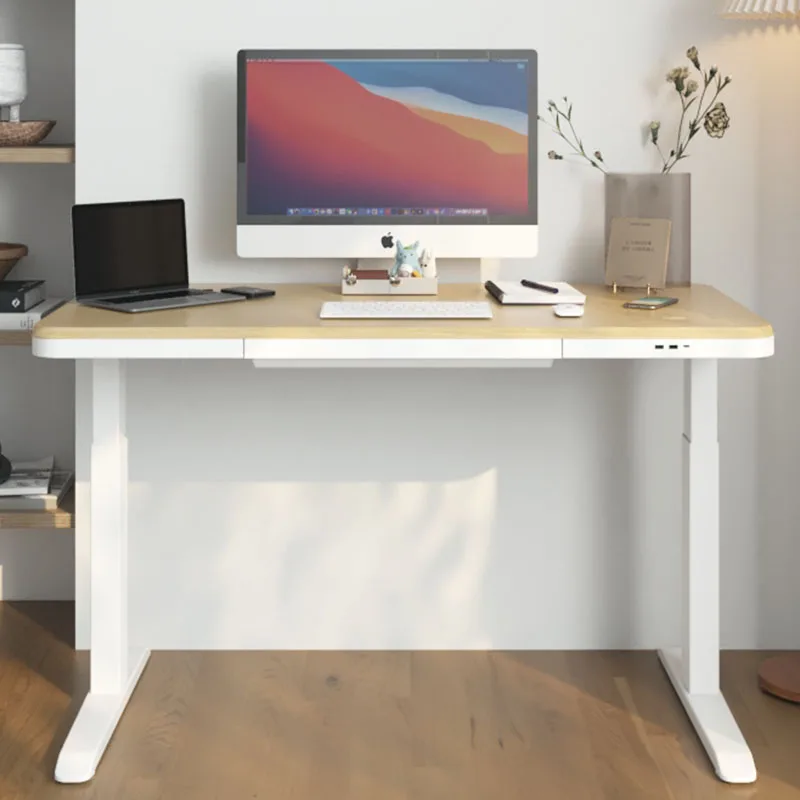 Customize Wooden Home Office Smart Motorized Sit Standing Electric Lifting Height Adjustable Desk