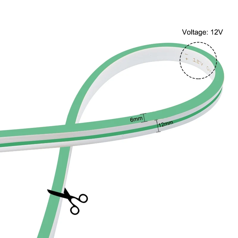 6*12mm 12V Flexible LED Strip Neon Silicone Waterproof Bar Light Led Neon Flexible 5m/roll