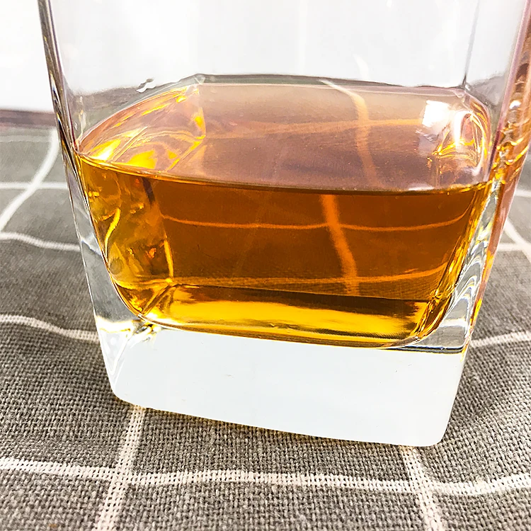 Old Fashioned Heavy Base Square Rocks Glass 9 OZ Whiskey Glass for Alcohol Whiskey Bourbon